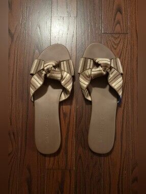 Rothy's Taupe The Knot Sandal Twist Slide Size 8M Retired